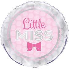 Little MISS 18" 45.7cm Round Foil Balloon